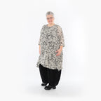 Chemise grande taille AKH Fashion 2666, écru-noir