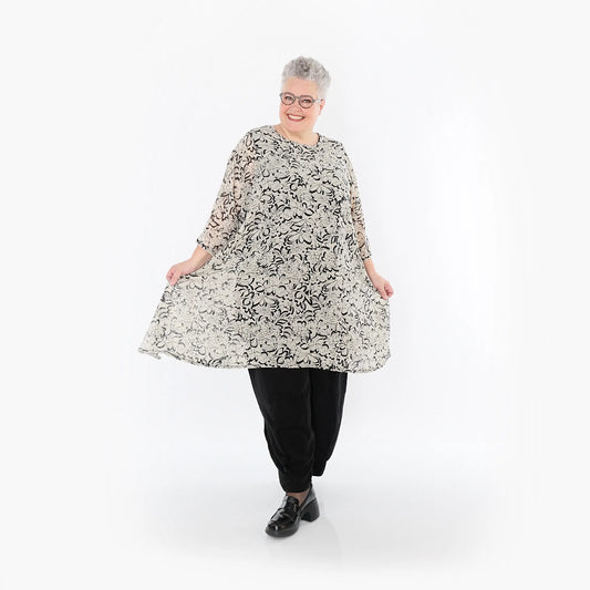 AKH Fashion 2666 Big Shirt, Ecru-Schwarz