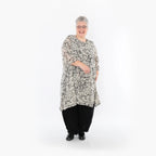 Chemise grande taille AKH Fashion 2666, écru-noir