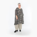 Chemise grande taille AKH Fashion 2666, noir-écru