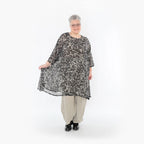 Chemise grande taille AKH Fashion 2666, noir-écru