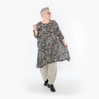 Chemise grande taille AKH Fashion 2666, noir-écru