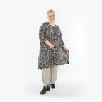 Chemise grande taille AKH Fashion 2666, noir-écru