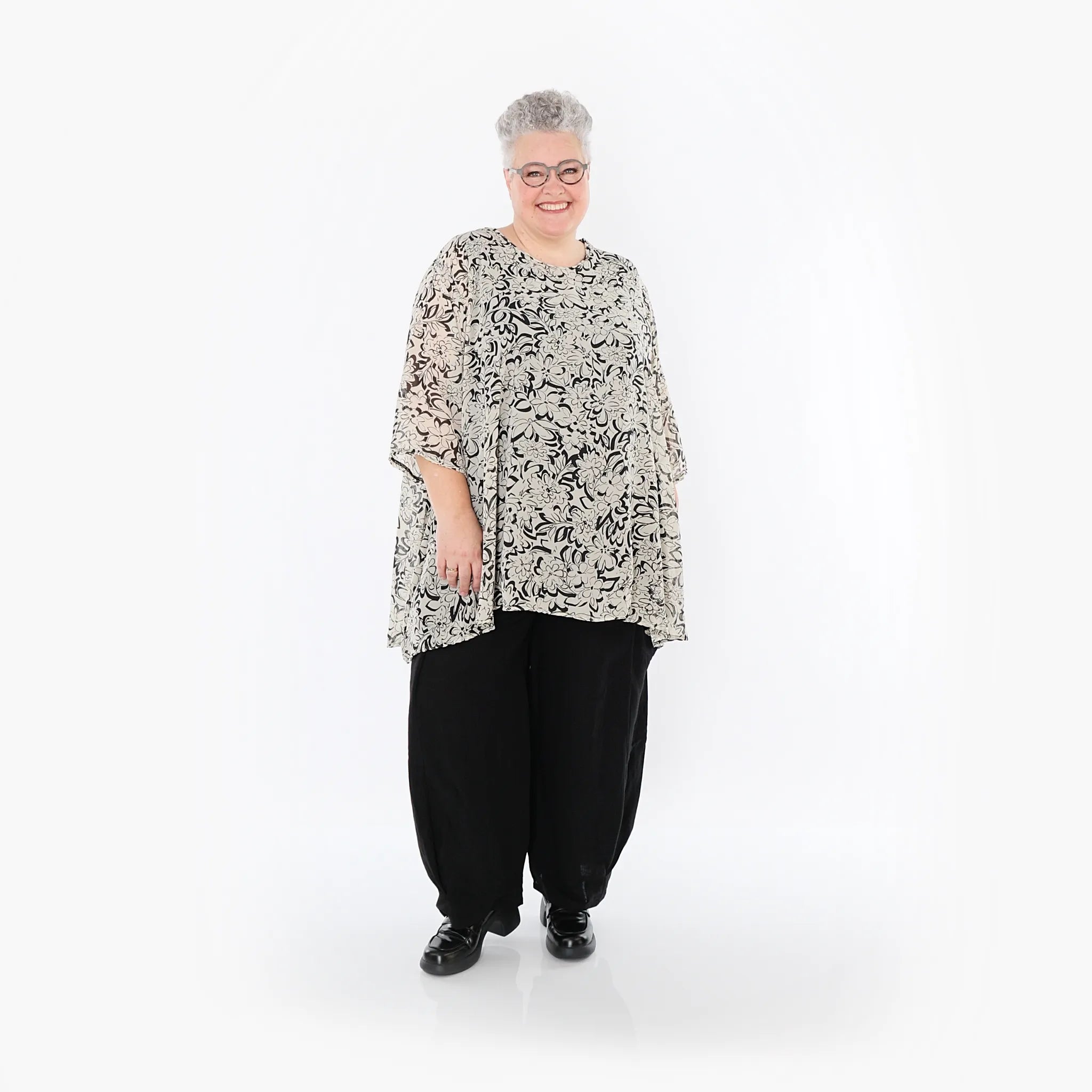 Chemise AKH Fashion 593 Big, écru-noir