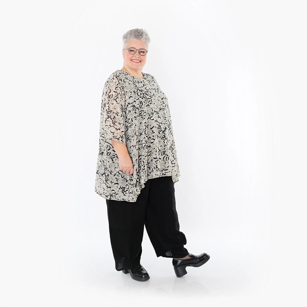 Chemise AKH Fashion 593 Big, écru-noir