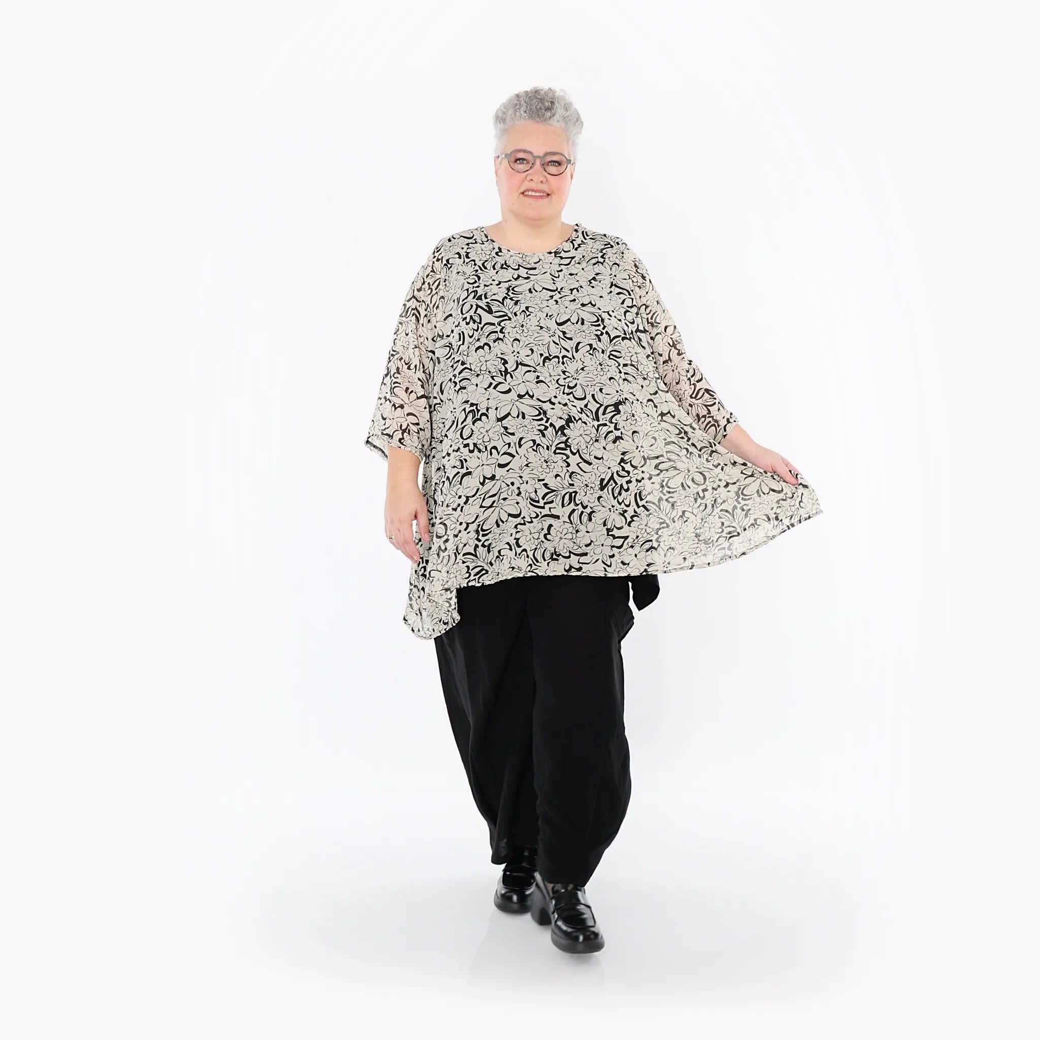 Chemise AKH Fashion 593 Big, écru-noir