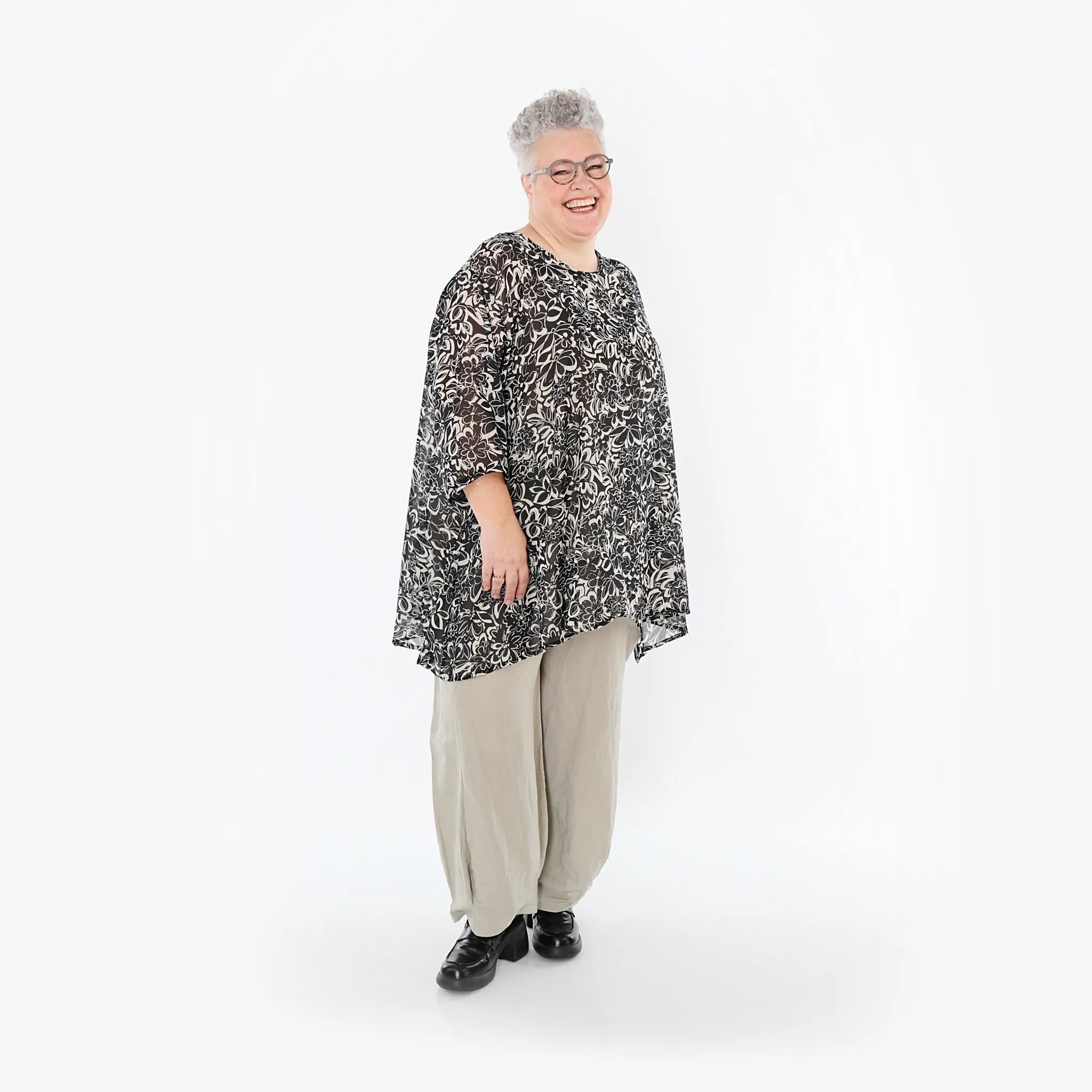 Chemise AKH Fashion 593 Big, noir-écru