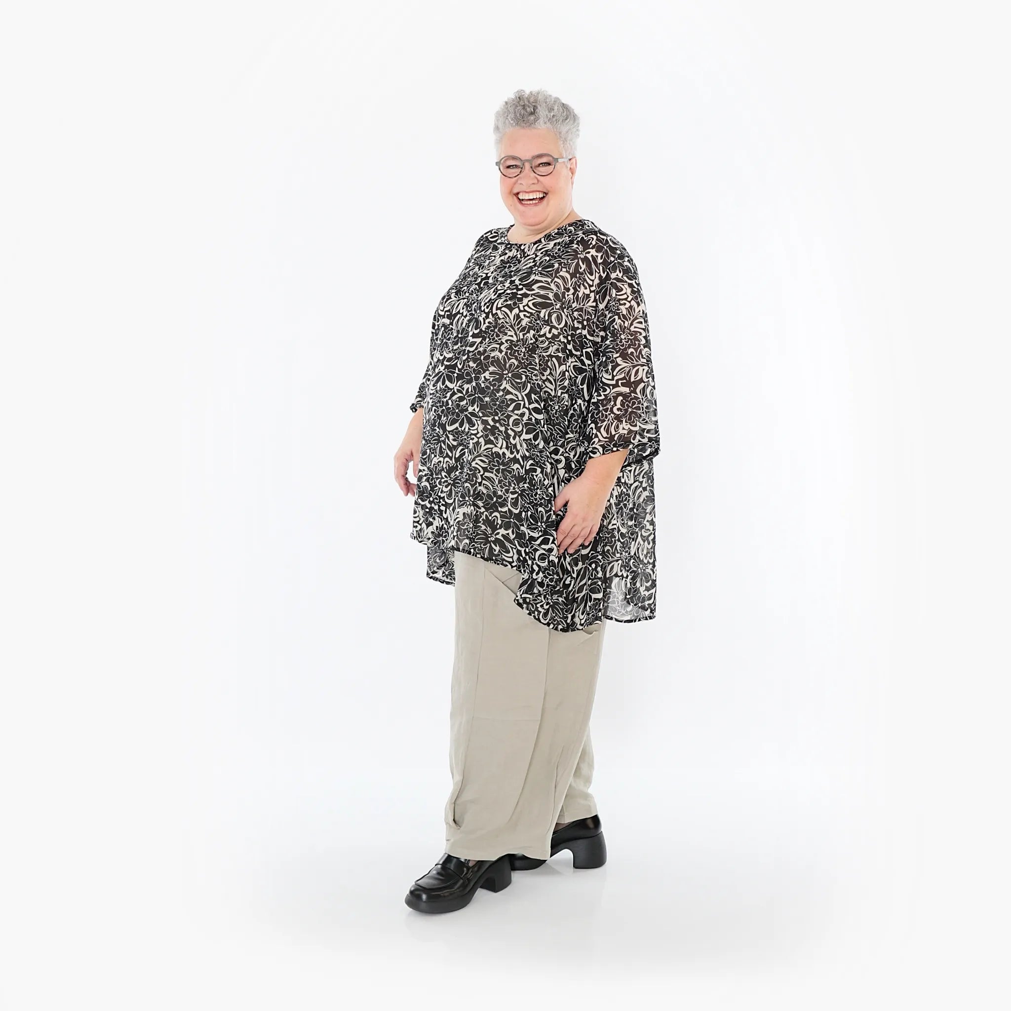 Chemise AKH Fashion 593 Big, noir-écru