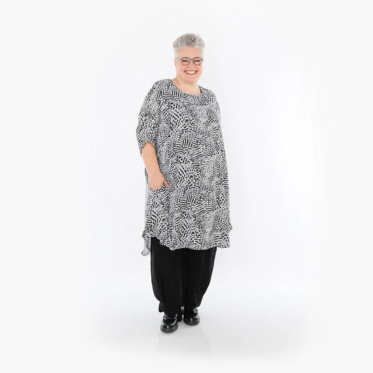 AKH Fashion 2499 Big Shirt, Schwarz-Weiß