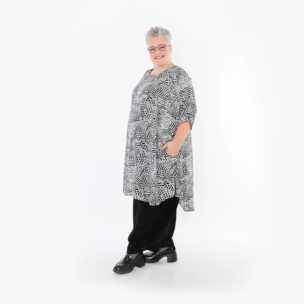 AKH Fashion 2499 Grande chemise, noir et blanc