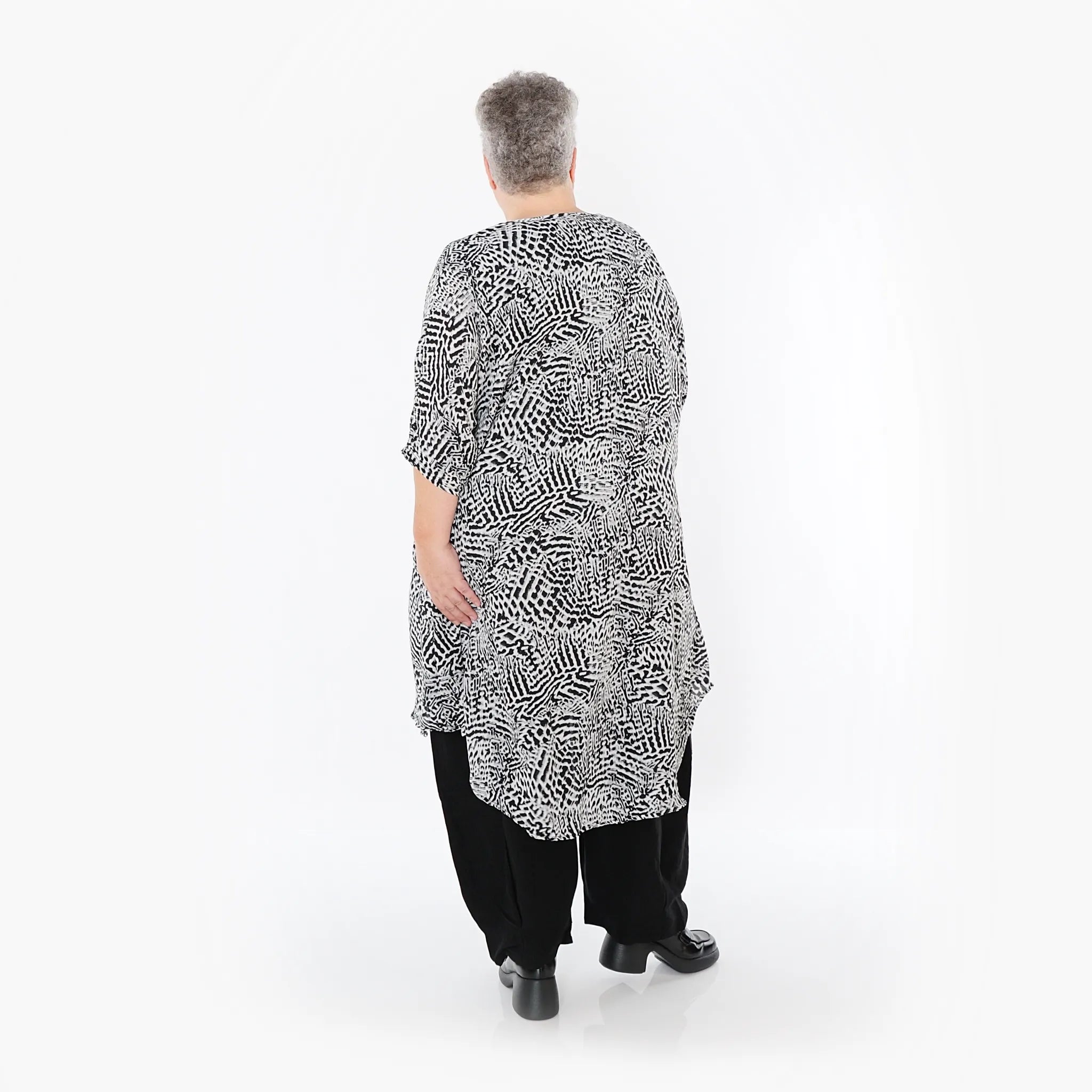 AKH Fashion 2499 Grande chemise, noir et blanc