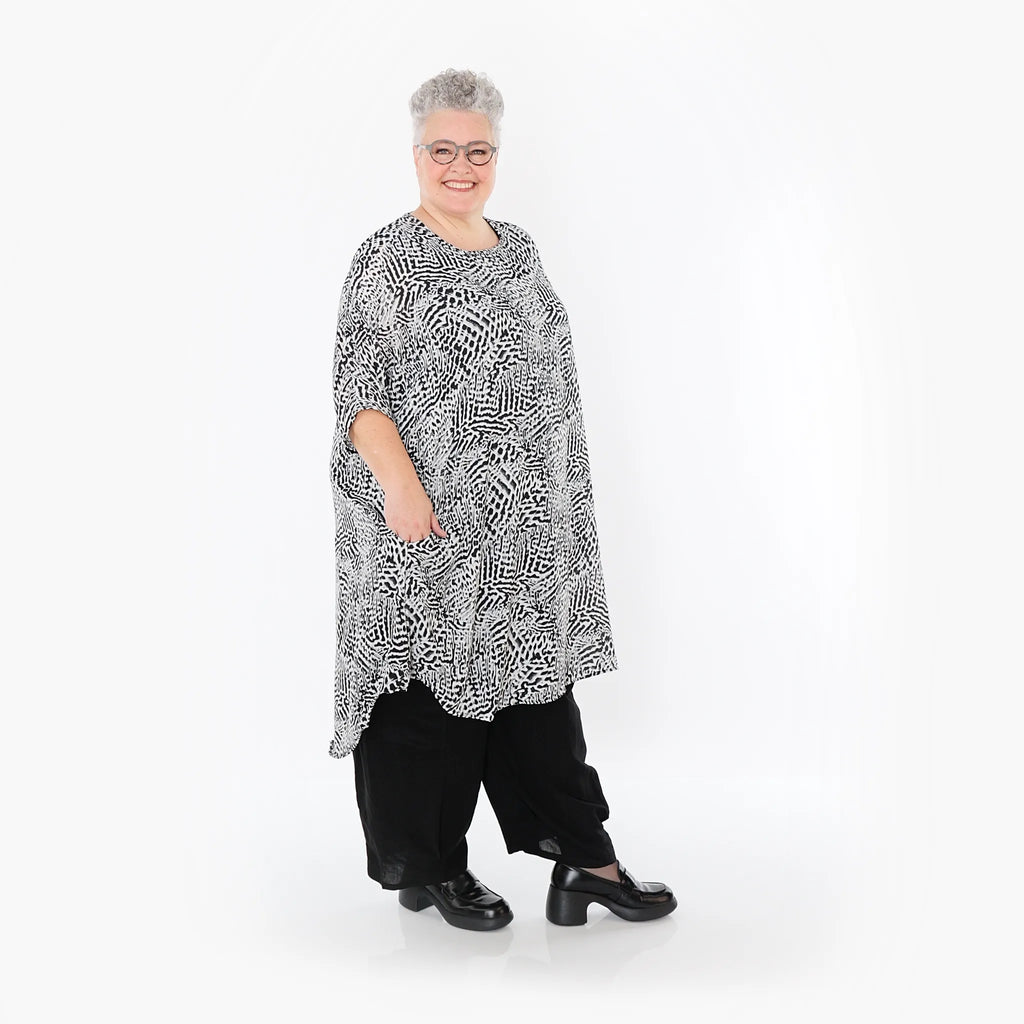 AKH Fashion 2499 Grande chemise, noir et blanc