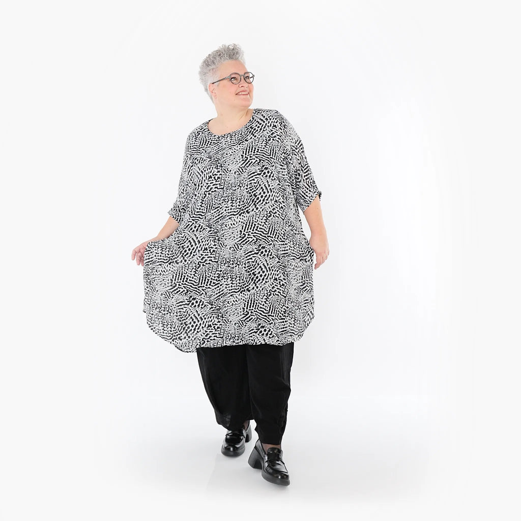 AKH Fashion 2499 Grande chemise, noir et blanc
