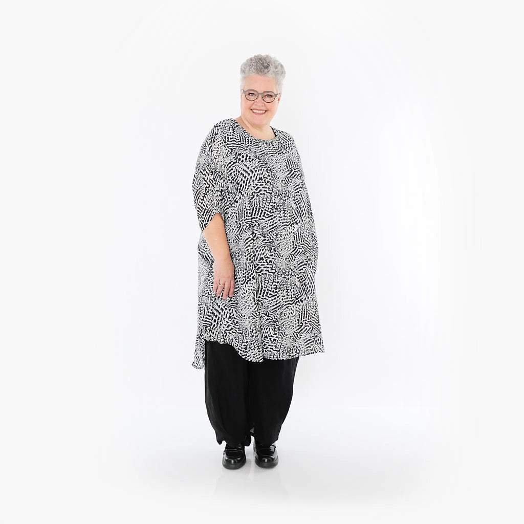 AKH Fashion 2499 Grande chemise, noir et blanc