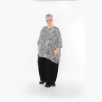 Chemise grande taille AKH Fashion 593, noire et blanche