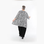Chemise grande taille AKH Fashion 593, noire et blanche
