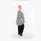 Chemise grande taille AKH Fashion 593, noire et blanche