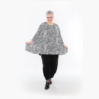 Chemise grande taille AKH Fashion 593, noire et blanche