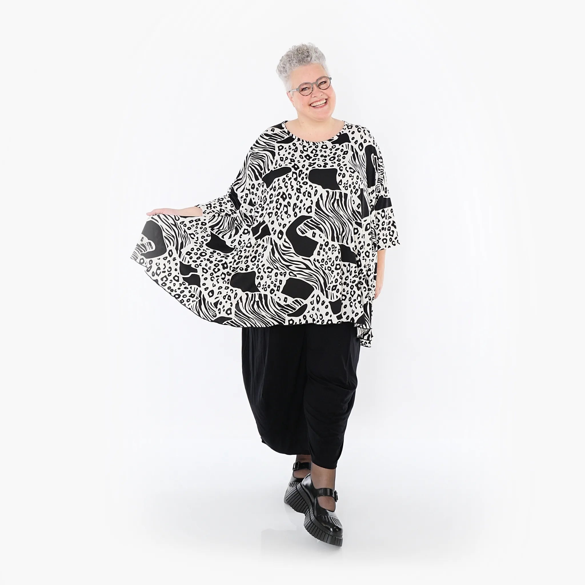 AKH Fashion · Shirt · Conny · 593 · Schwarz/Weiß