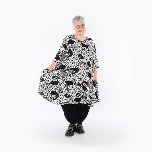 AKH Fashion 6563 Big Shirt, Schwarz-Weiß