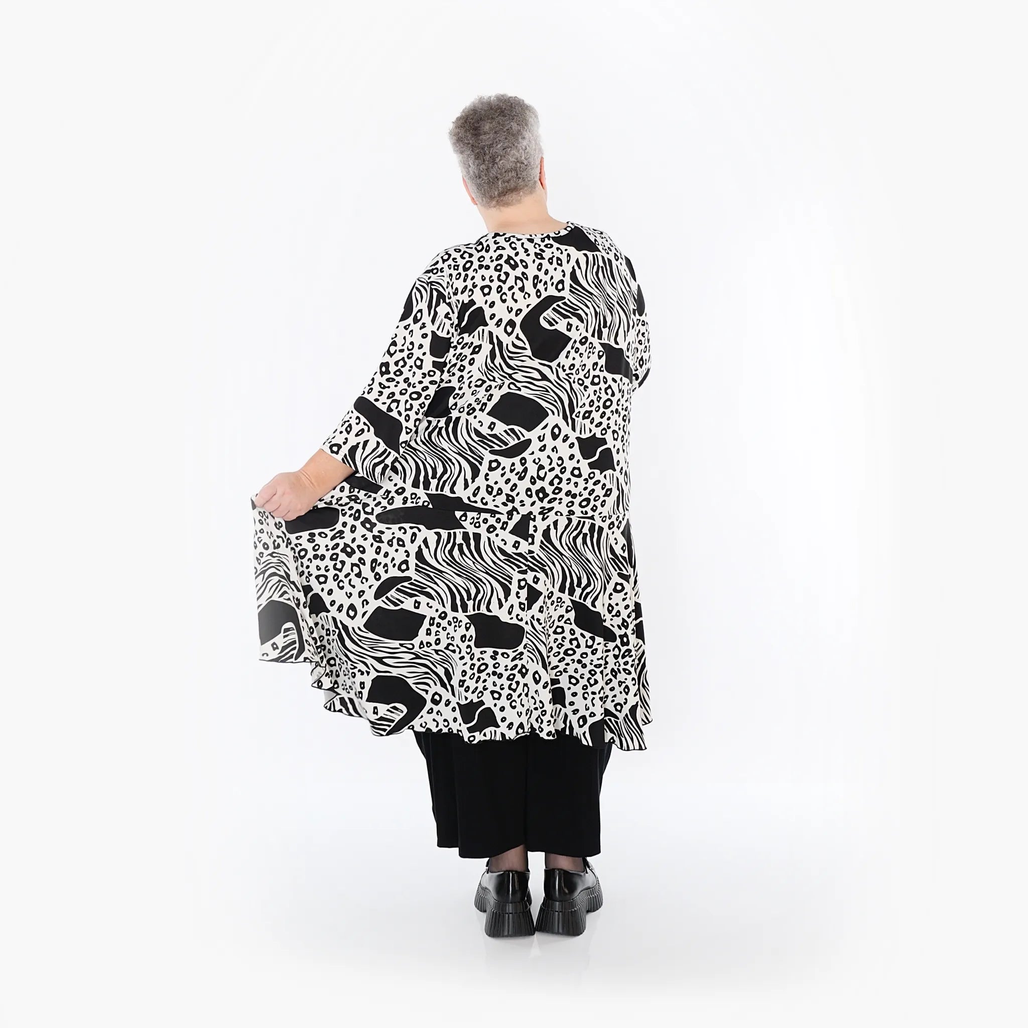 AKH Fashion 6563 Big Shirt, Schwarz-Weiß