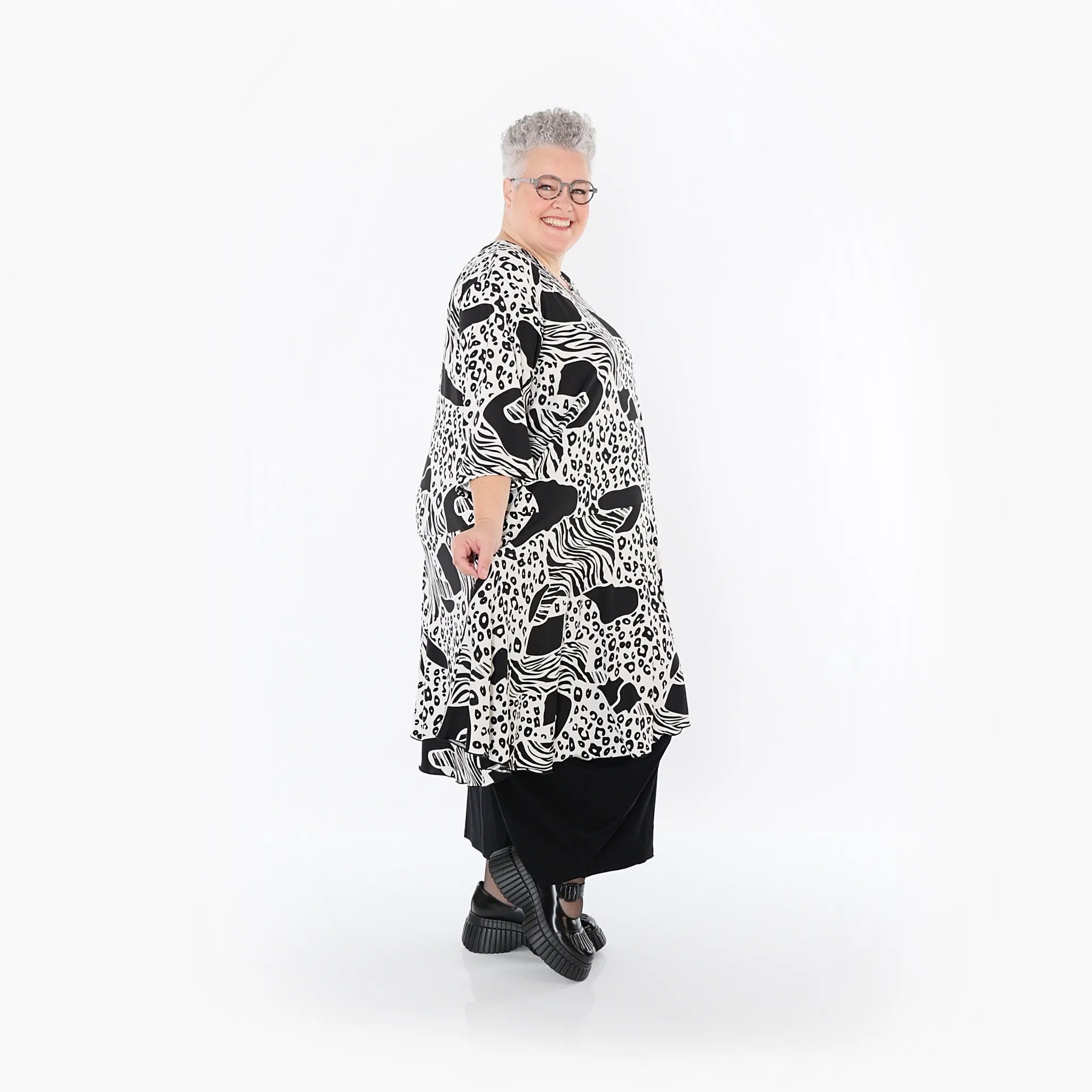 AKH Fashion 6563 Big Shirt, Schwarz-Weiß