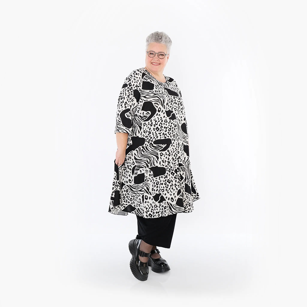 AKH Fashion 6563 Big Shirt, Schwarz-Weiß