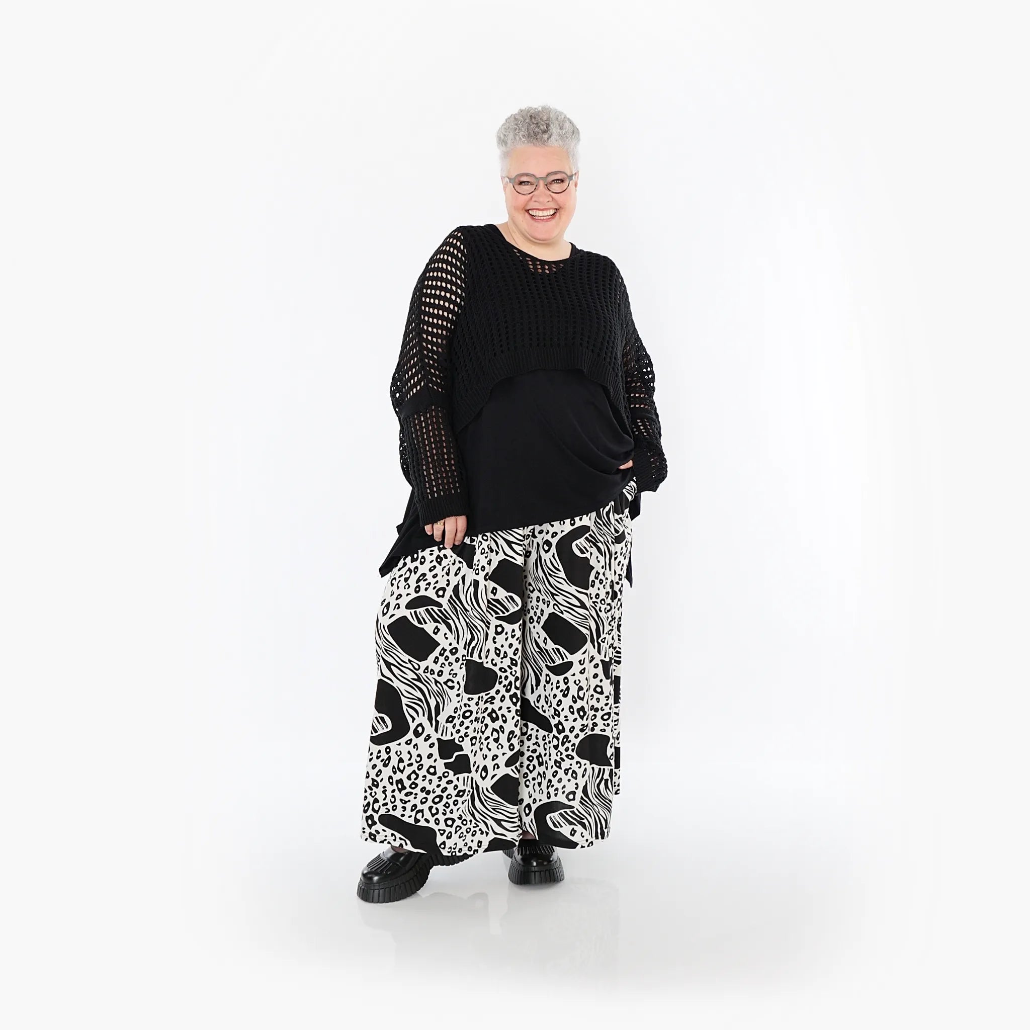AKH Fashion · Hose · Conny · 7077 · Schwarz/Weiß