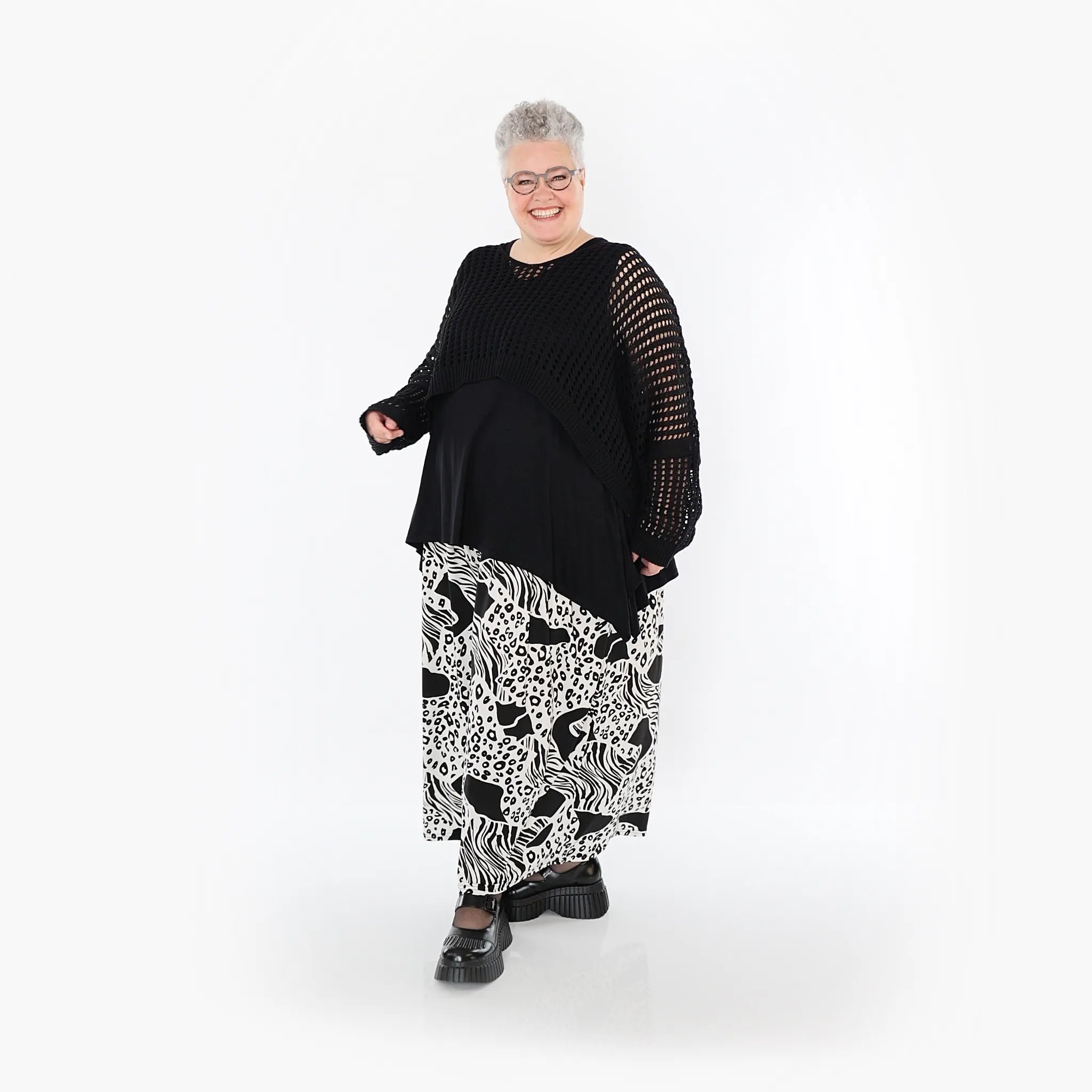 AKH Fashion · Hose · Conny · 7077 · Schwarz/Weiß
