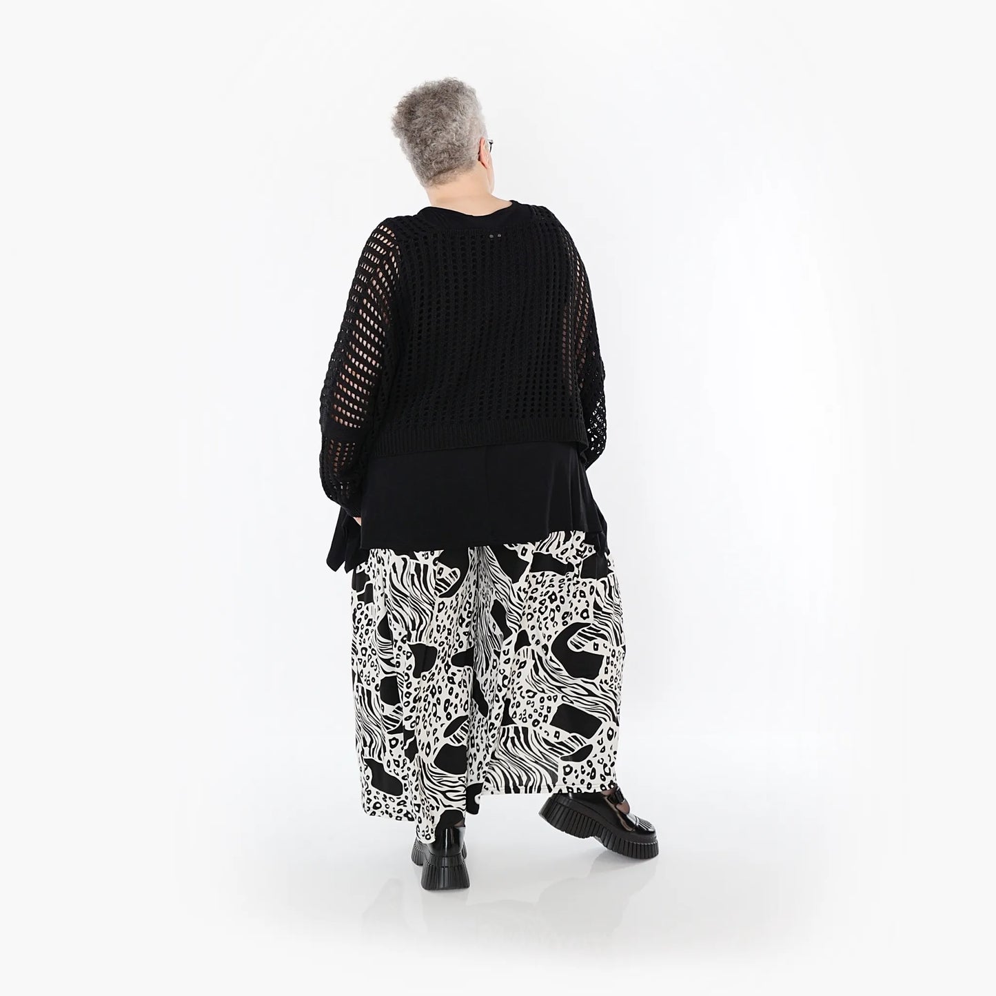 AKH Fashion 7077 Hose, Schwarz-Weiß