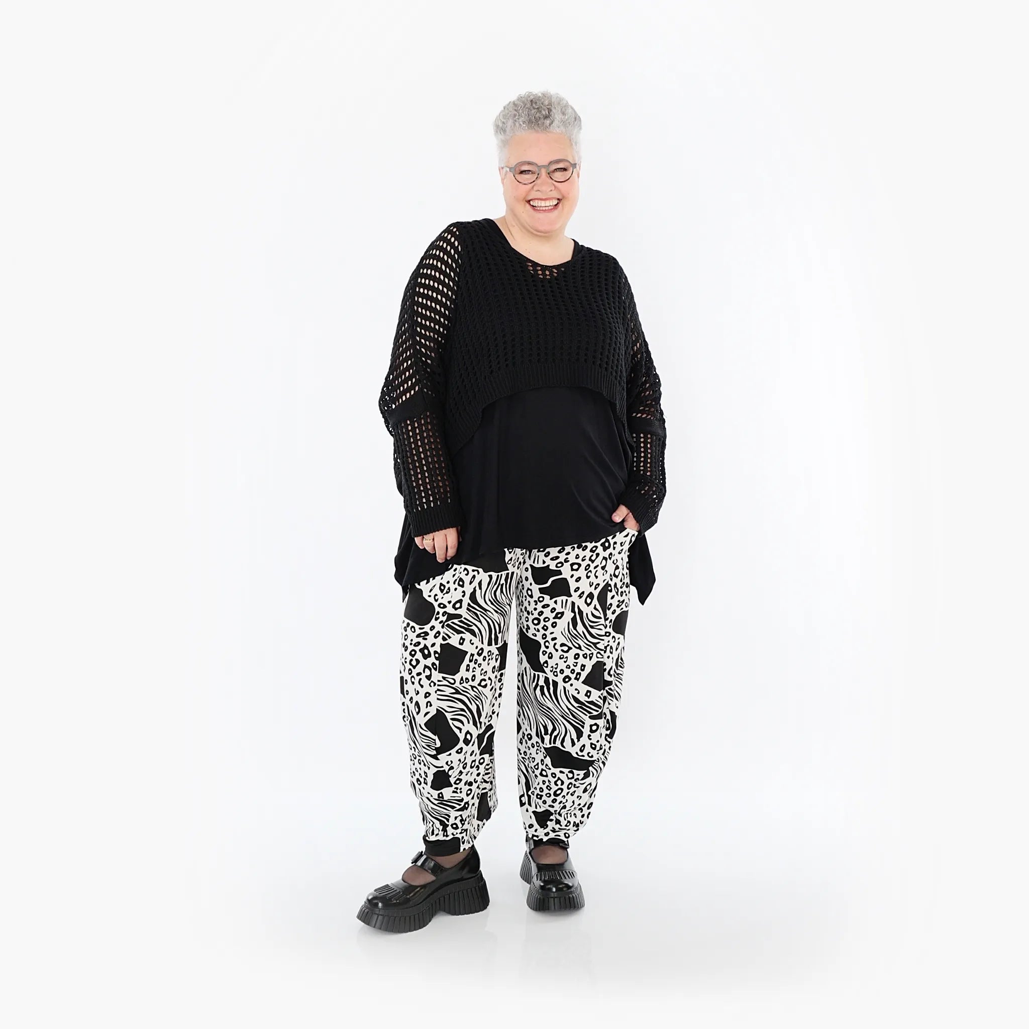 AKH Fashion · Hose · Conny · 8069 · Schwarz/Weiß