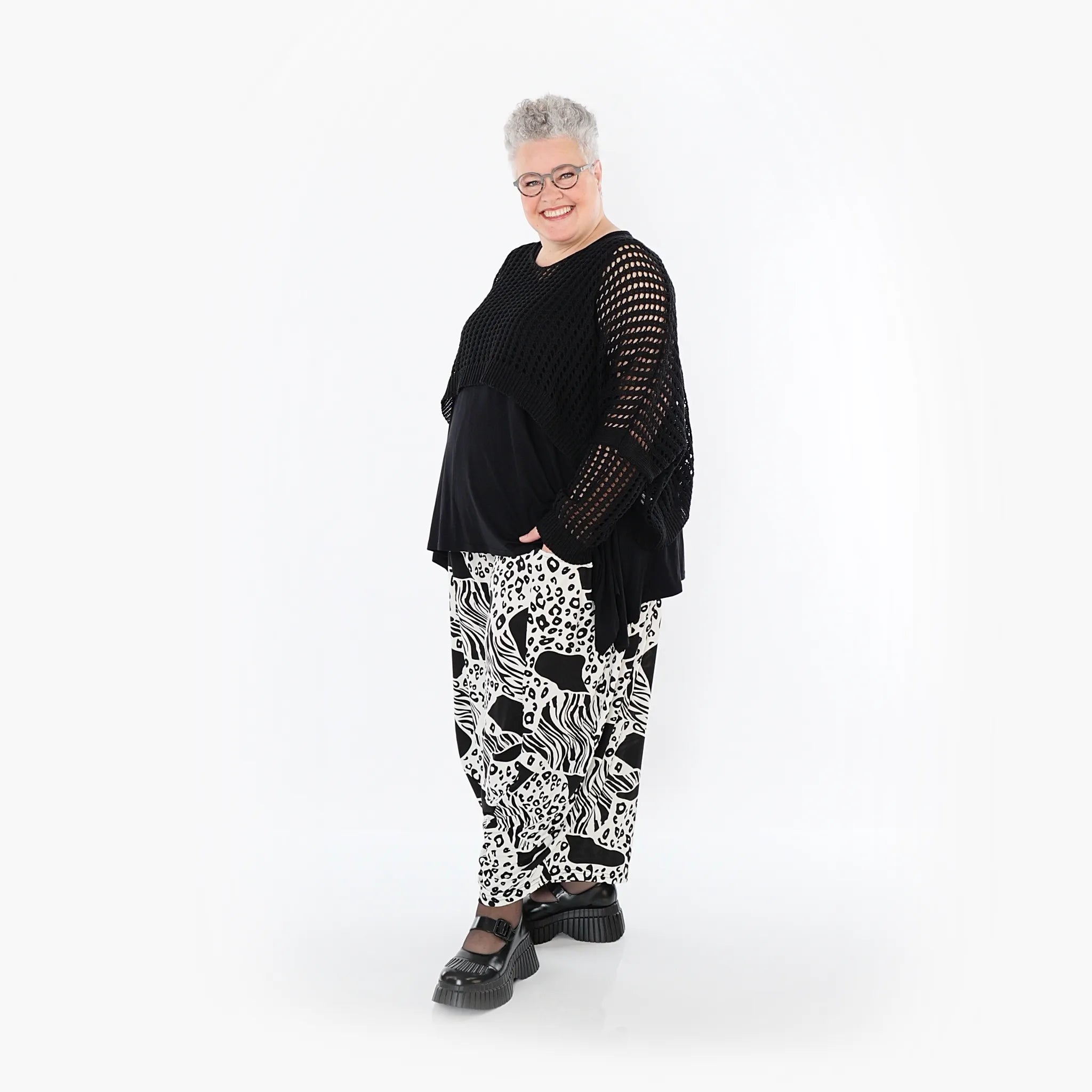 AKH Fashion · Hose · Conny · 8069 · Schwarz/Weiß