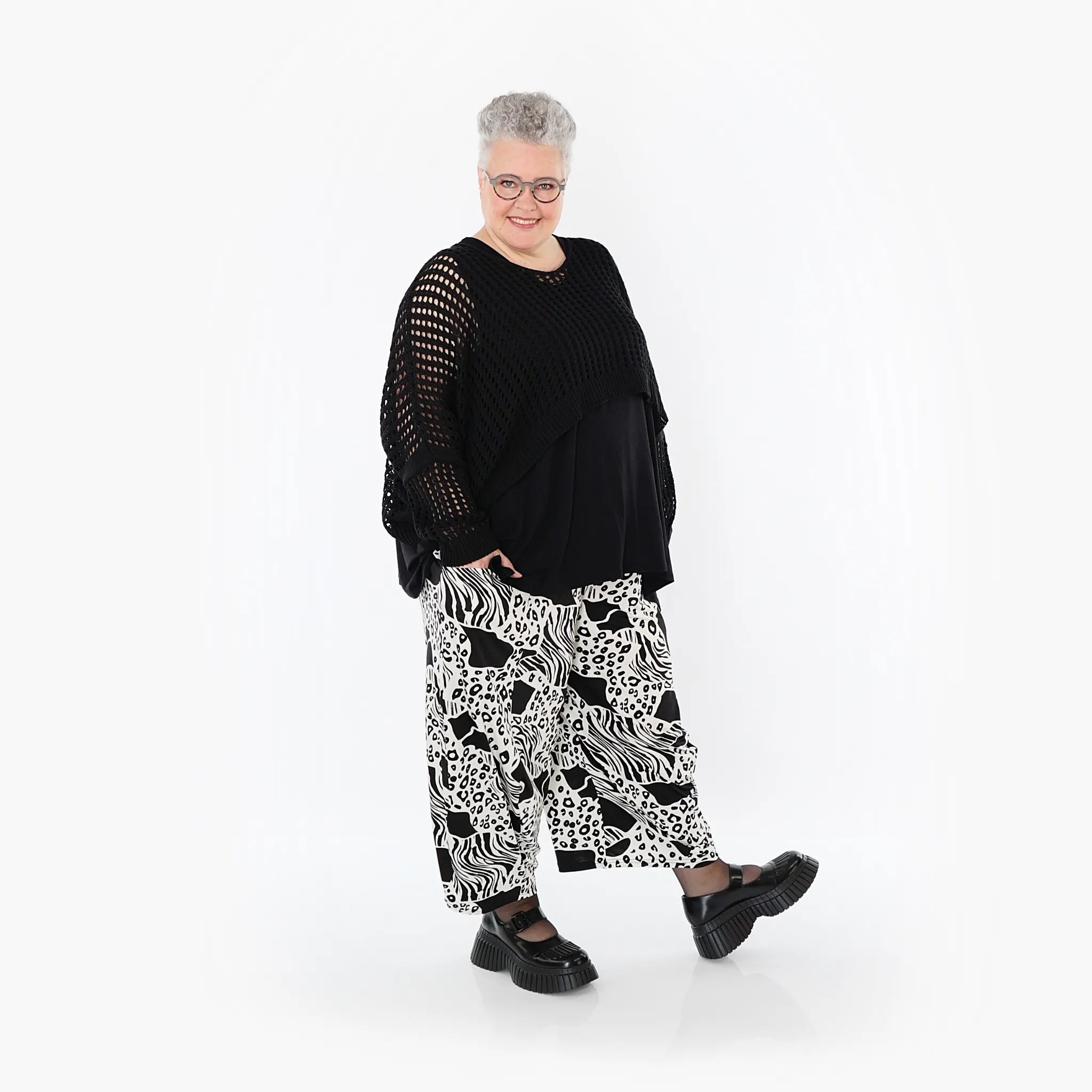 AKH Fashion · Hose · Conny · 8069 · Schwarz/Weiß