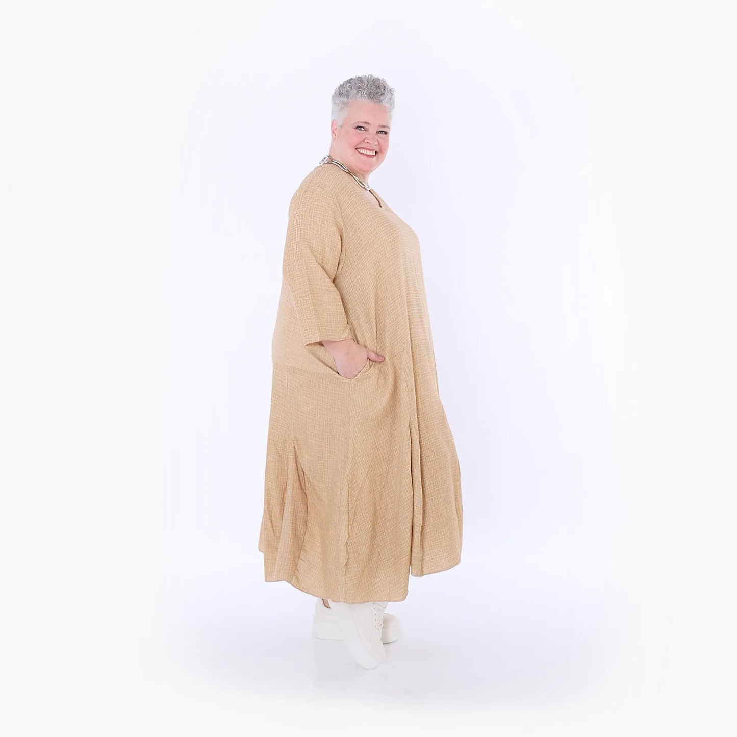 AKH Fashion 6972 Kleid, Cognac