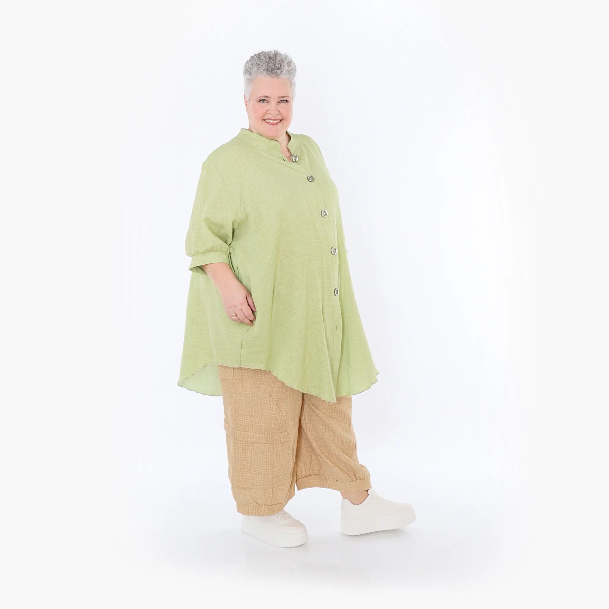 Chemisier AKH Fashion 7106, vert pomme