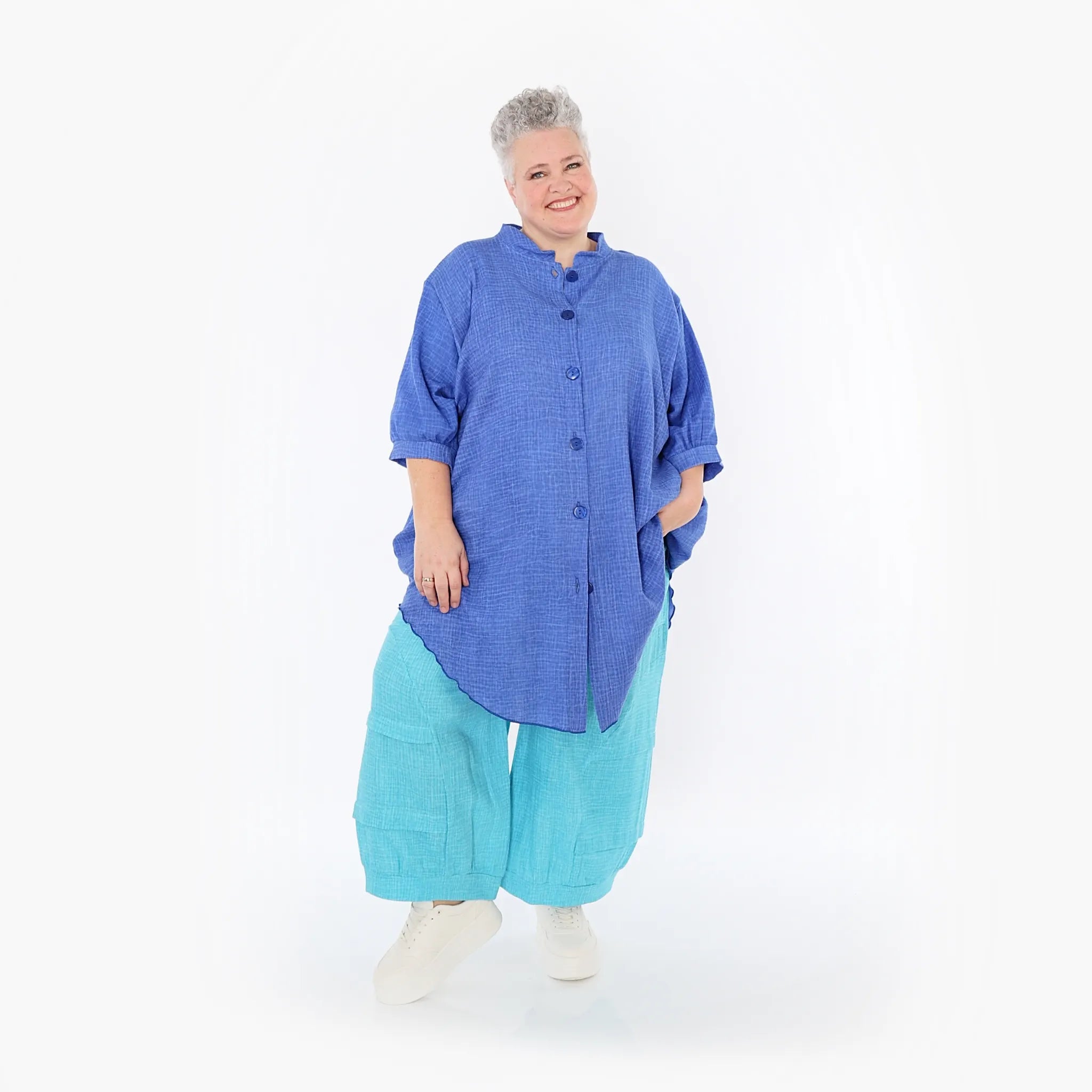 AKH Fashion 7106 Bluse, Blau