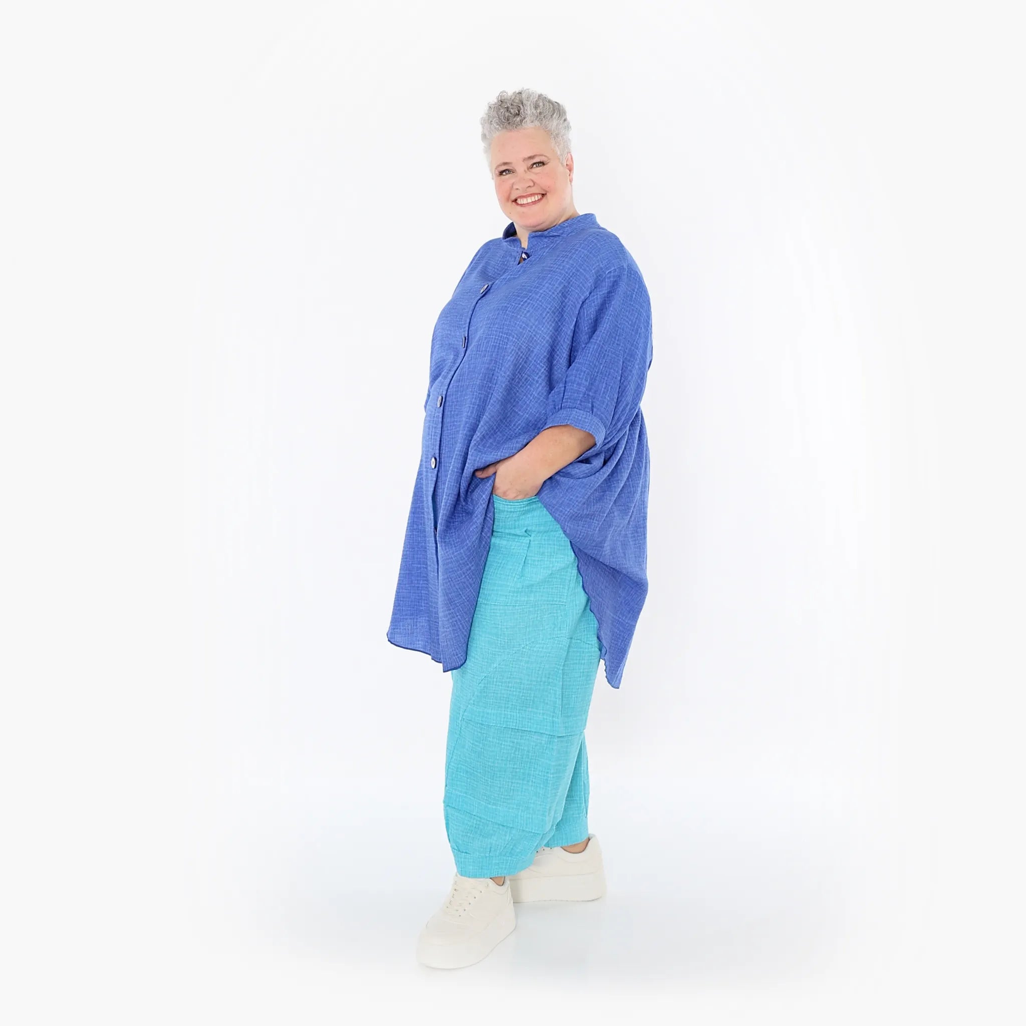 AKH Fashion 7106 Bluse, Blau