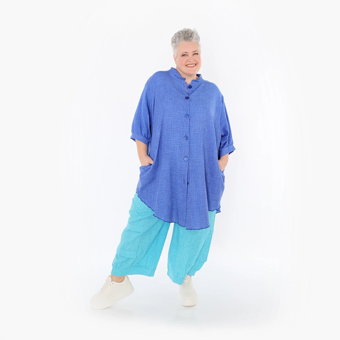 AKH Fashion 7106 Bluse, Blau