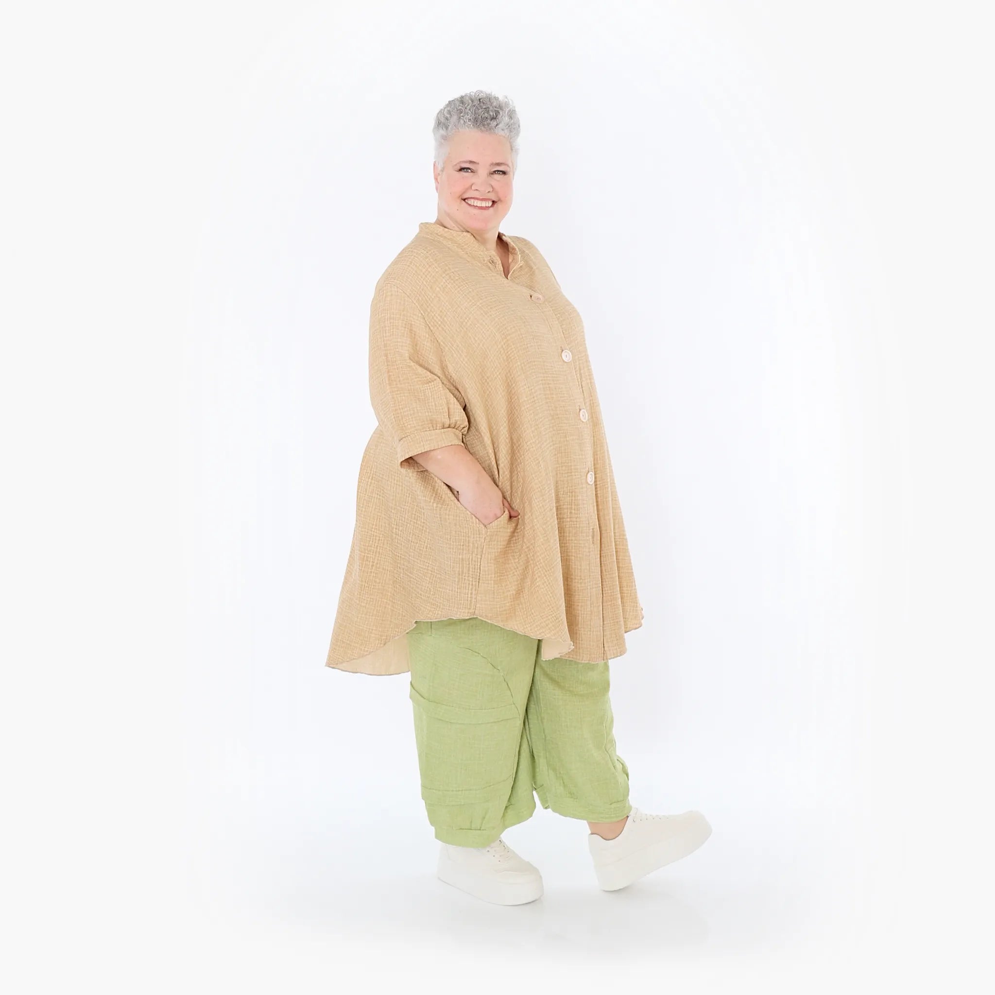 Chemisier AKH Fashion 7106, cognac
