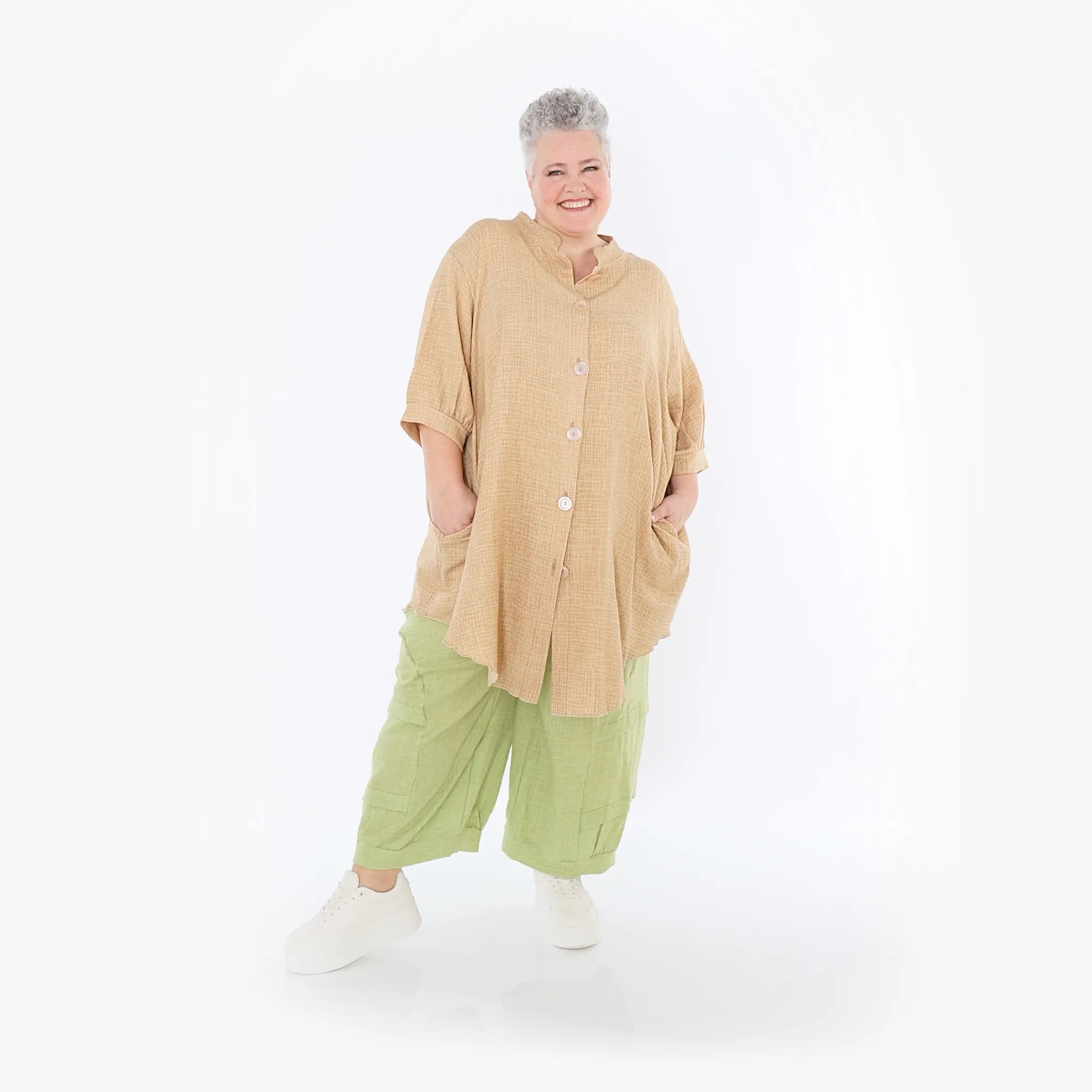 Chemisier AKH Fashion 7106, cognac