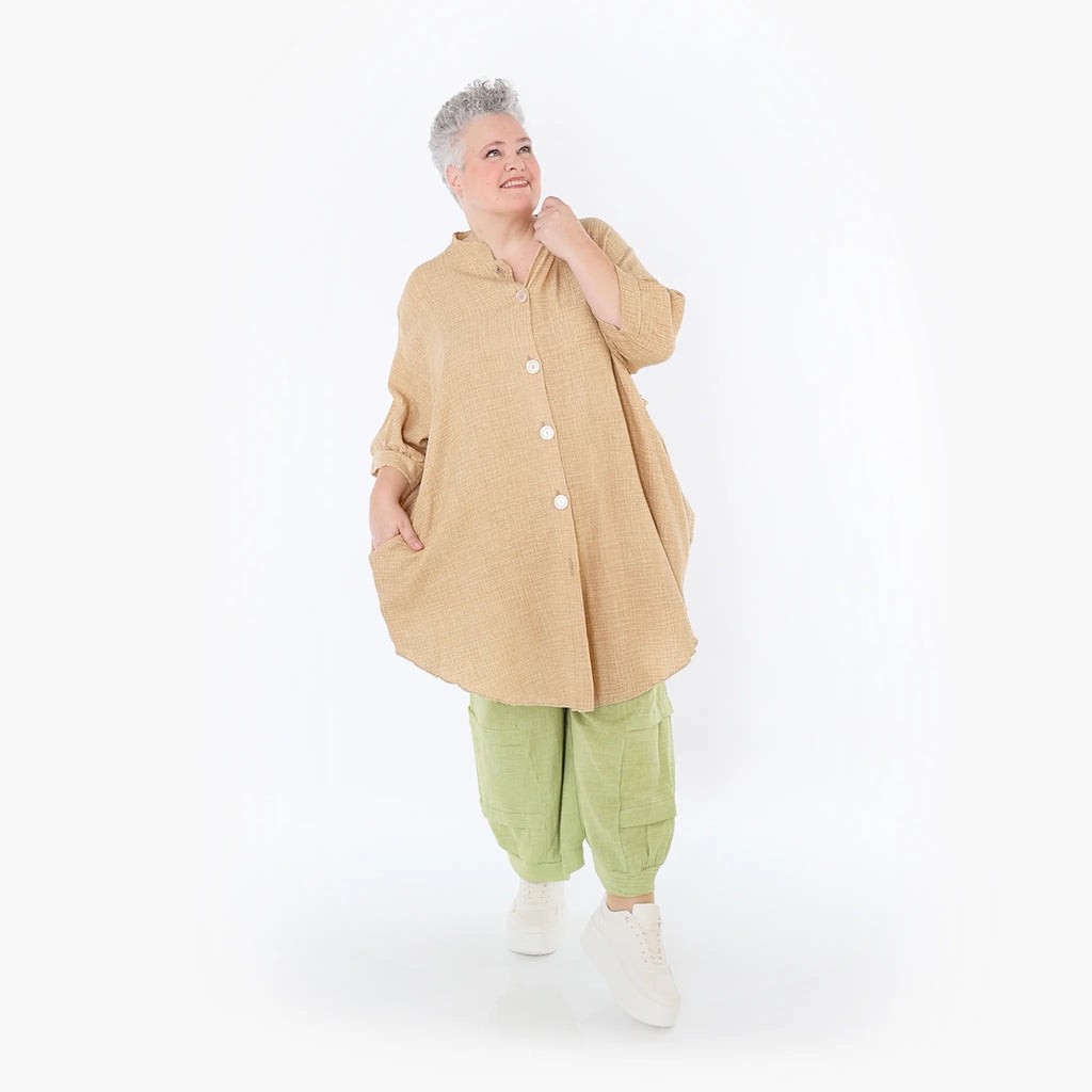 Chemisier AKH Fashion 7106, cognac