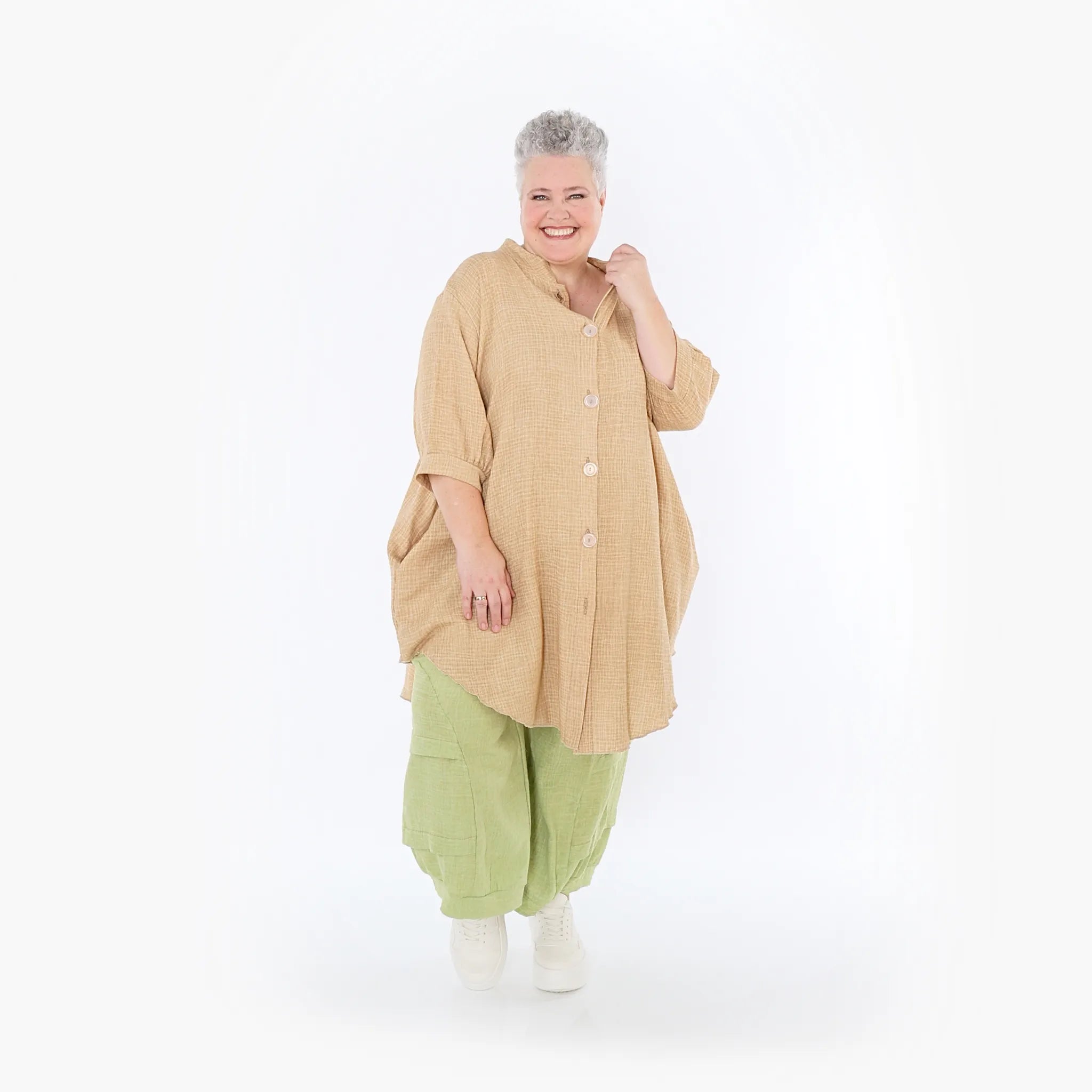 Chemisier AKH Fashion 7106, cognac