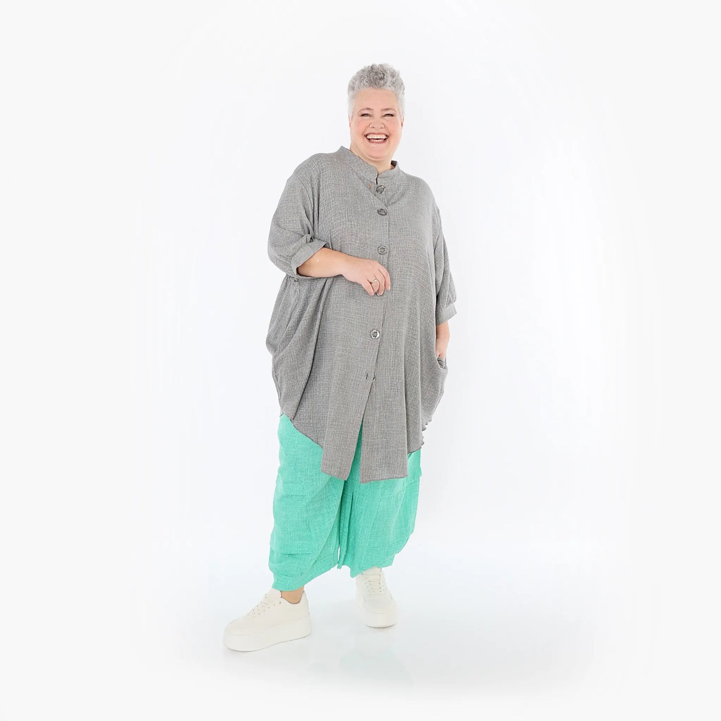 AKH Fashion 7106 Bluse, Grau