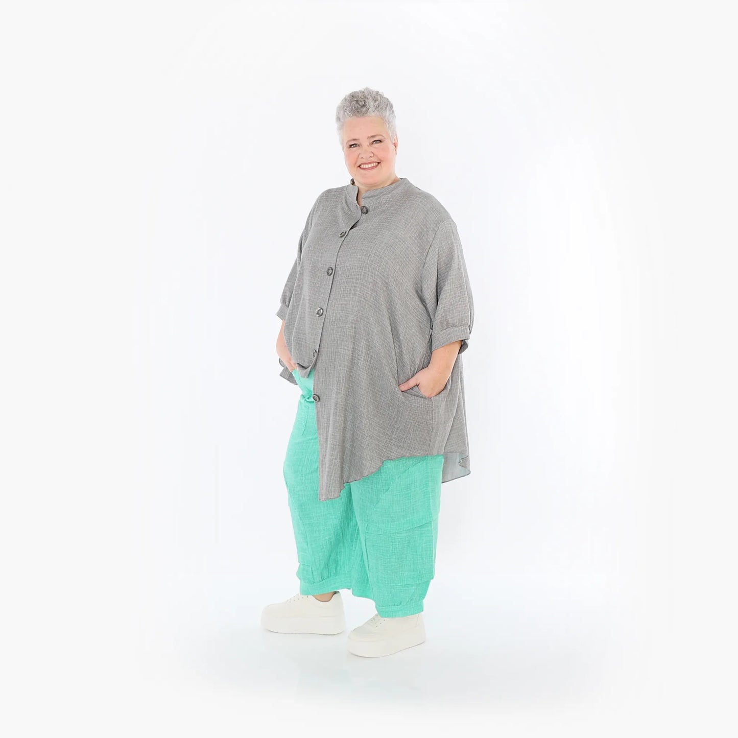 AKH Fashion 7106 Bluse, Grau