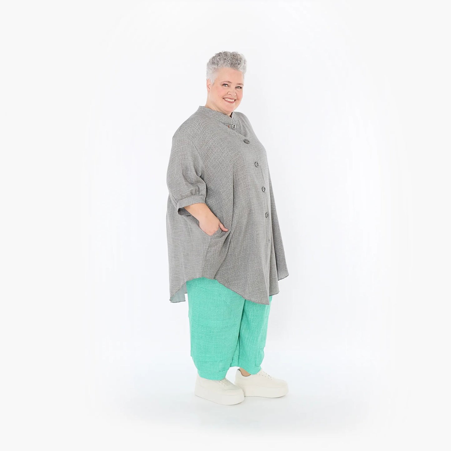 AKH Fashion 7106 Bluse, Grau