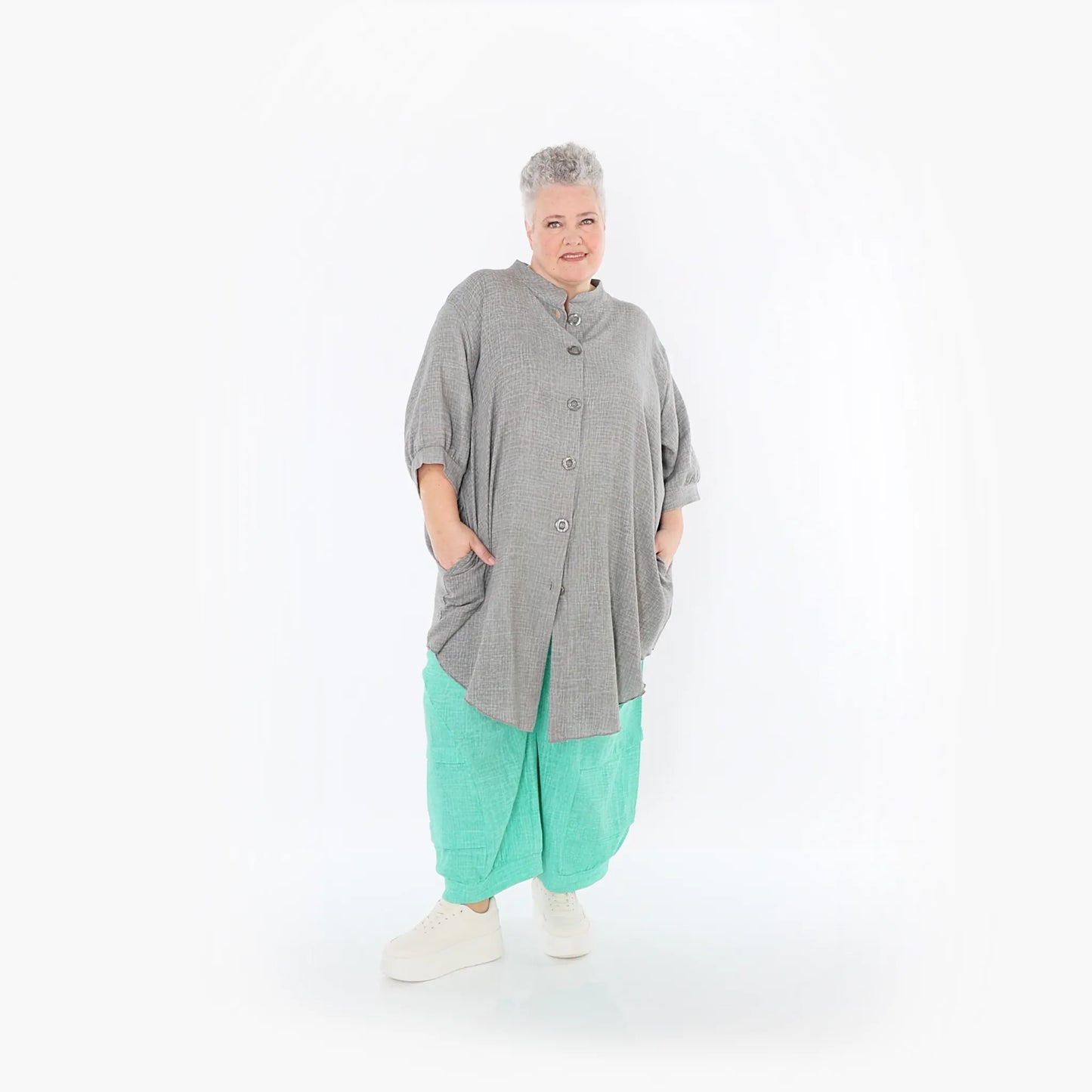 AKH Fashion 7106 Bluse, Grau