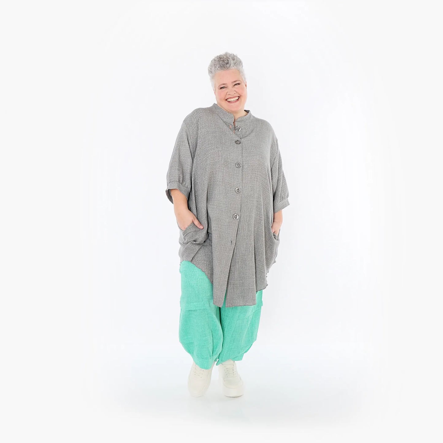 AKH Fashion 7106 Bluse, Grau