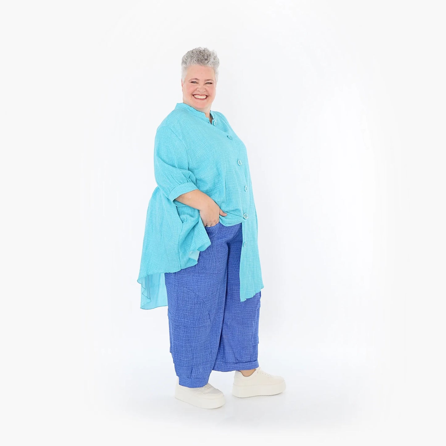 AKH Fashion 7106 Bluse, Türkis