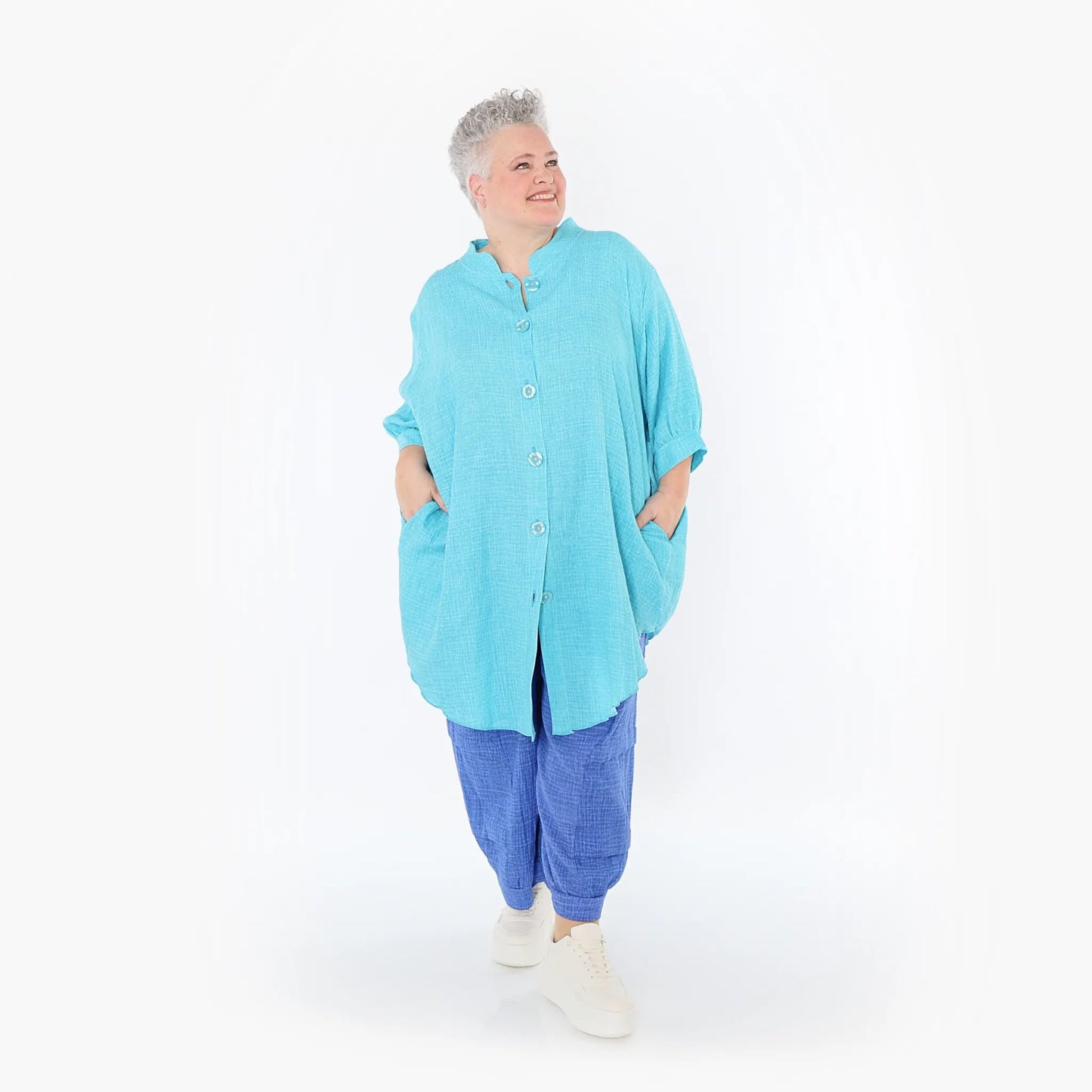 AKH Fashion 7106 Bluse, Türkis