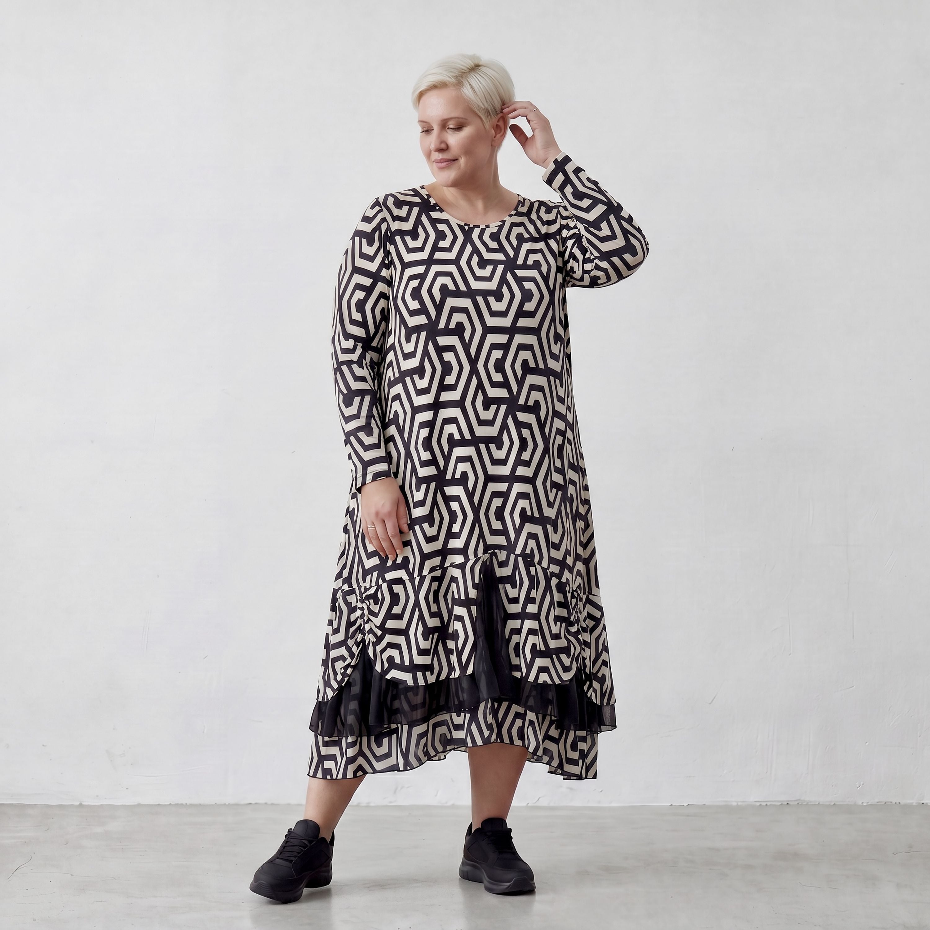 Robe AKH 6959, noir-écru